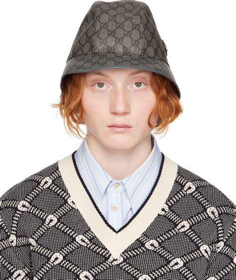 grey gucci bucket hat|guccci bucket hat.